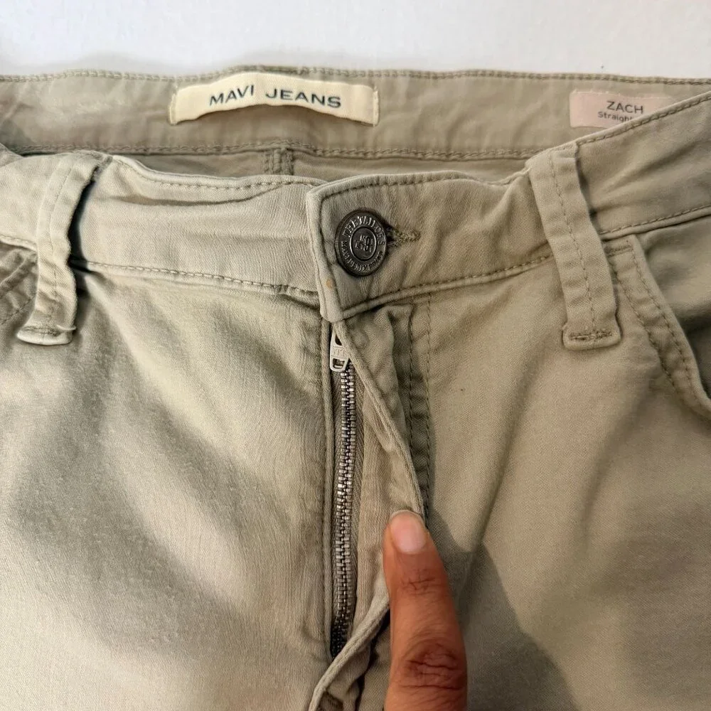 Mavi Jeans Zach Straight Leg Mens Khaki Pants Size 34/32 Cotton Blend